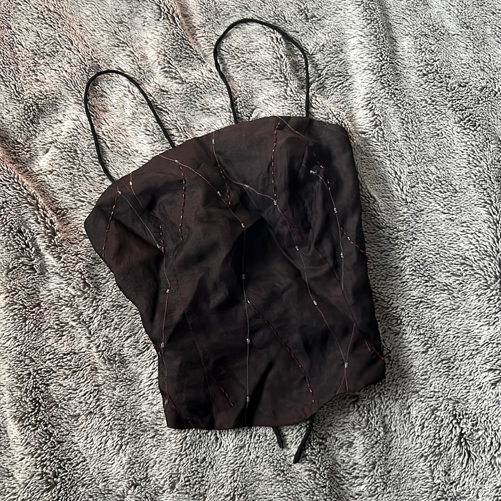 NWT VINTAGE Georgiou Studios Beaded Tank Top